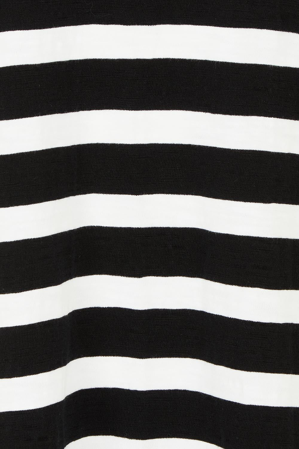 Product shot of the Elements Reform Stripe Cotton Dress in colour Blackwhite (Black), detail