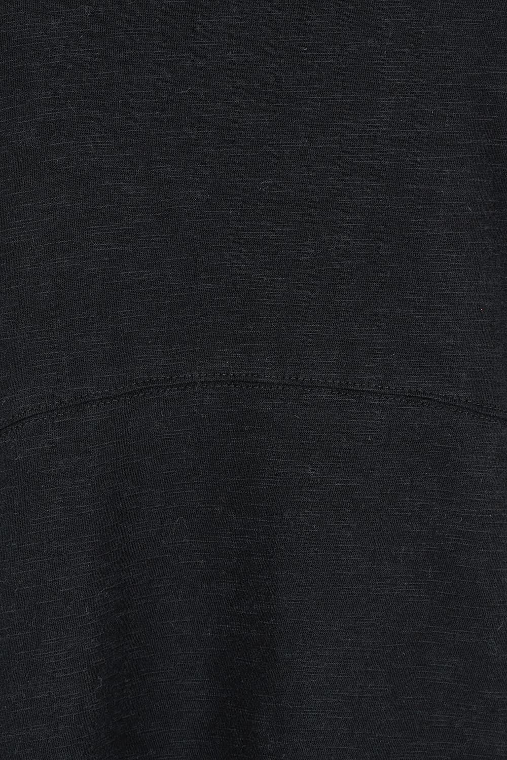 Product shot of the Elements Bay Tape Cotton Tee Dress in colour Black (Black), detail