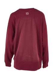 Product shot of the Elements Effortless Contrast Cotton Crew in colour Windorwine (Purple), from the back