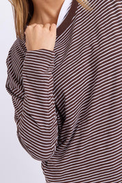 Elements Hutch Stripe Cotton Long Sleeve Tee - Coffeewhite