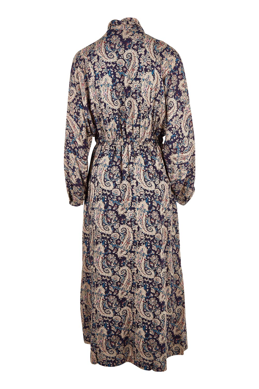Product shot of the Nightfever Bohemian Maxi Dress in colour Navy (Blue), from the back
