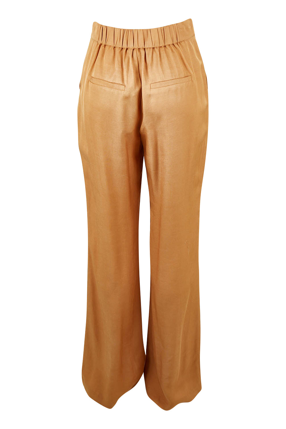 Product shot of the Heart & Soul Flare Pant in colour Caramel, from the back