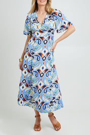 Preloved Missy V-Neck Maxi Dress - Paisley