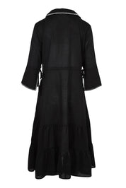 Product shot of the Showcase Tencel Blend Dress in colour Black (Black), from the back
