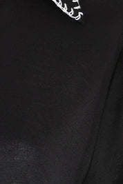 Product shot of the Showcase Tencel Blend Dress in colour Black (Black), detail
