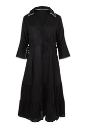Product shot of the Showcase Tencel Blend Dress in colour Black (Black), from the front