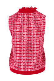 Product shot of the Kinetic Cotton Blend Knit Top in colour Pink (Pink), from the back