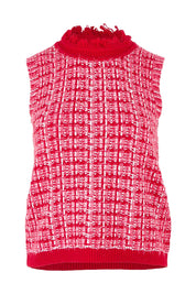 Product shot of the Kinetic Cotton Blend Knit Top in colour Pink (Pink), from the front
