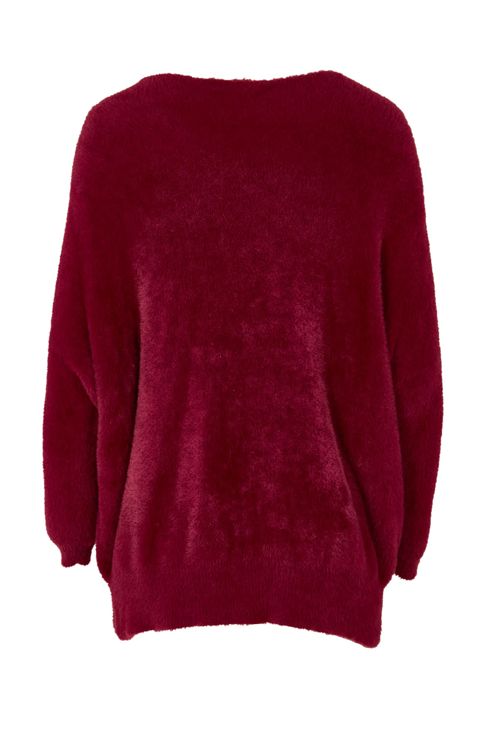 Product shot of the Electra Knit in colour Wine (Red), from the back