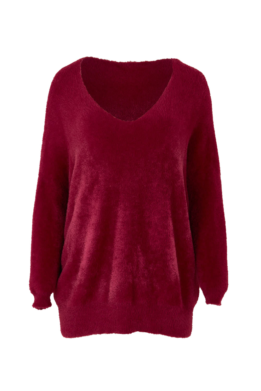 Product shot of the Electra Knit in colour Wine (Red), from the front
