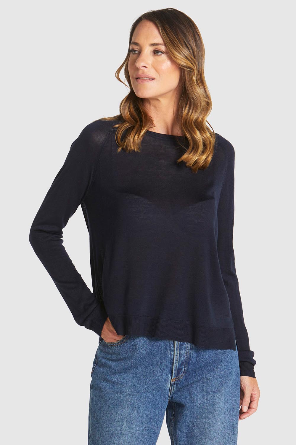Preloved Reminiscent Knit Top - Navy