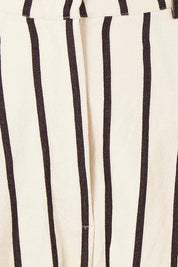 Product shot of the Luna Cotton Blend Bermuda Short in colour Creamblack, detail