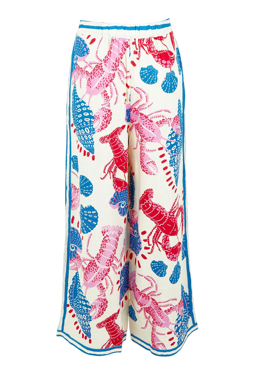 Product shot of the Soleil Pant in colour Lobster, from the back