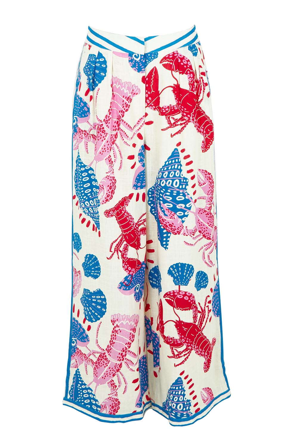Product shot of the Soleil Pant in colour Lobster, from the front