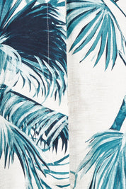 Product shot of the Solstice Palms Shirt in colour Palm (Blue), detail