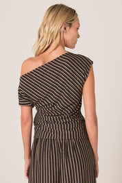 A model wearing the Everlyn Jersey Top in colour Multi, from the back