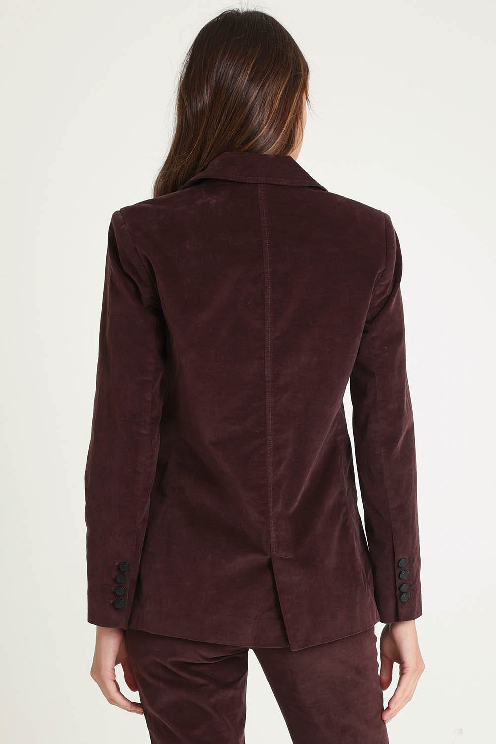 Rhea Velvet Blazer – Chocolate