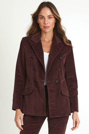 Rhea Velvet Blazer – Chocolate