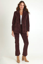 Rhea Velvet Blazer – Chocolate