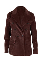 Rhea Velvet Blazer – Chocolate
