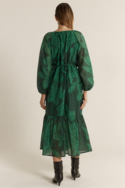 Lynn Tiered Dress – Evergreen