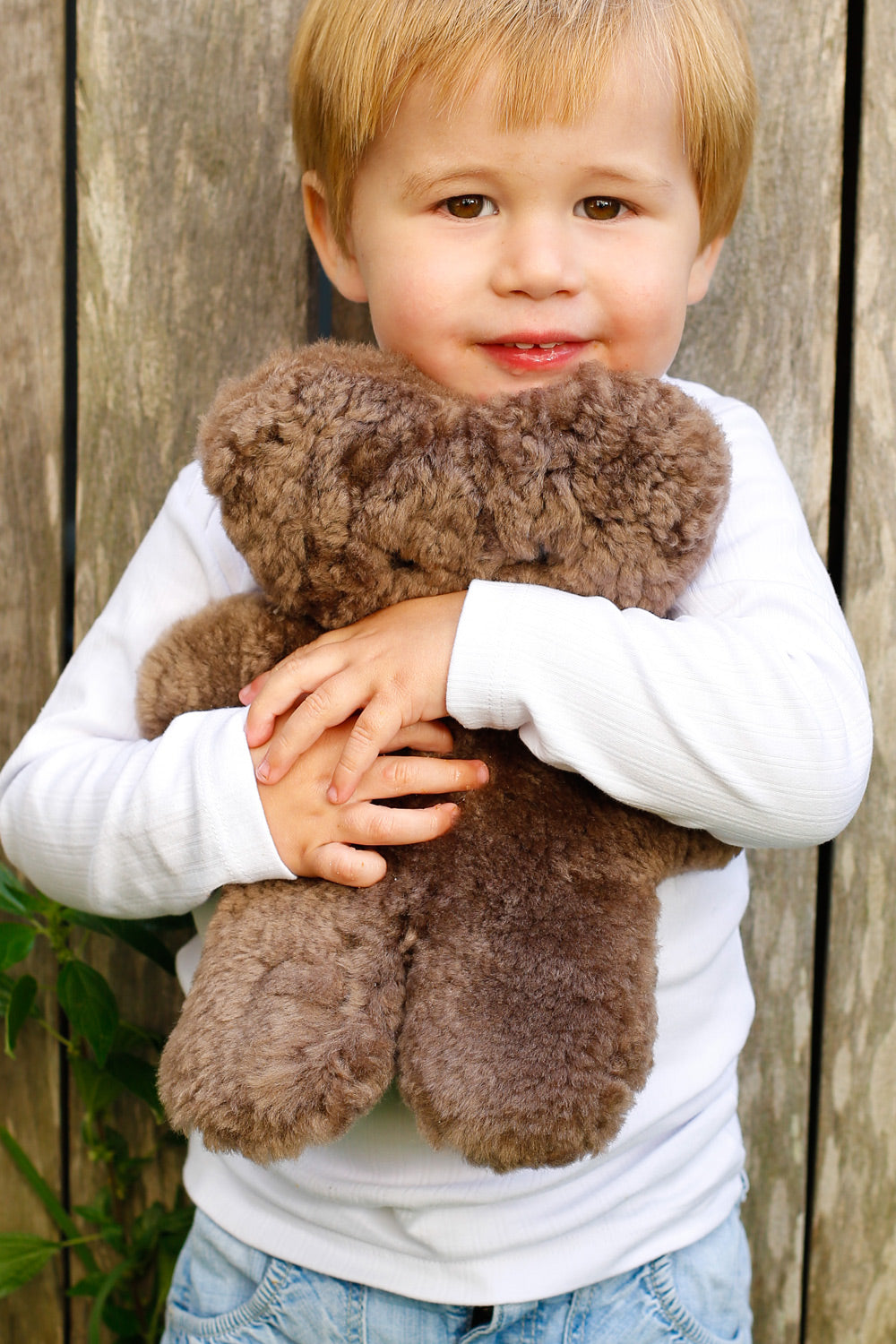 A model wearing the Flatout Bears in colour Chocolate, from the front, showing the whole outfit