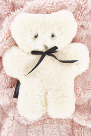 A model wearing the Flatout Bears in colour Milk (White), from the front, showing the whole outfit