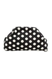 Product shot of the Bondi Spot Clutch - Blackwhite in colour Blackwhite, from the front