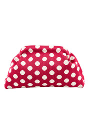 Product shot of the Bondi Spot Clutch - Redwhite in colour Redwhite, from the front