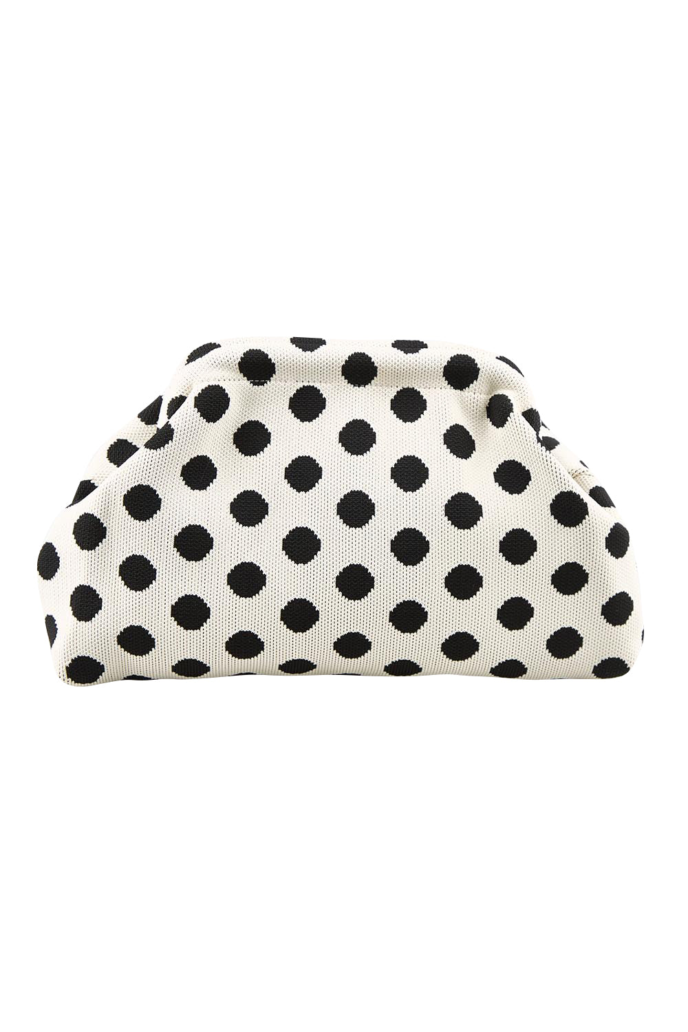Product shot of the Bondi Spot Clutch - Whiteblack in colour Whiteblack, from the front