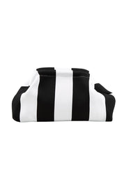 Product shot of the Laguna Stripe Clutch - Blackwhite in colour Blackwhite, from the front