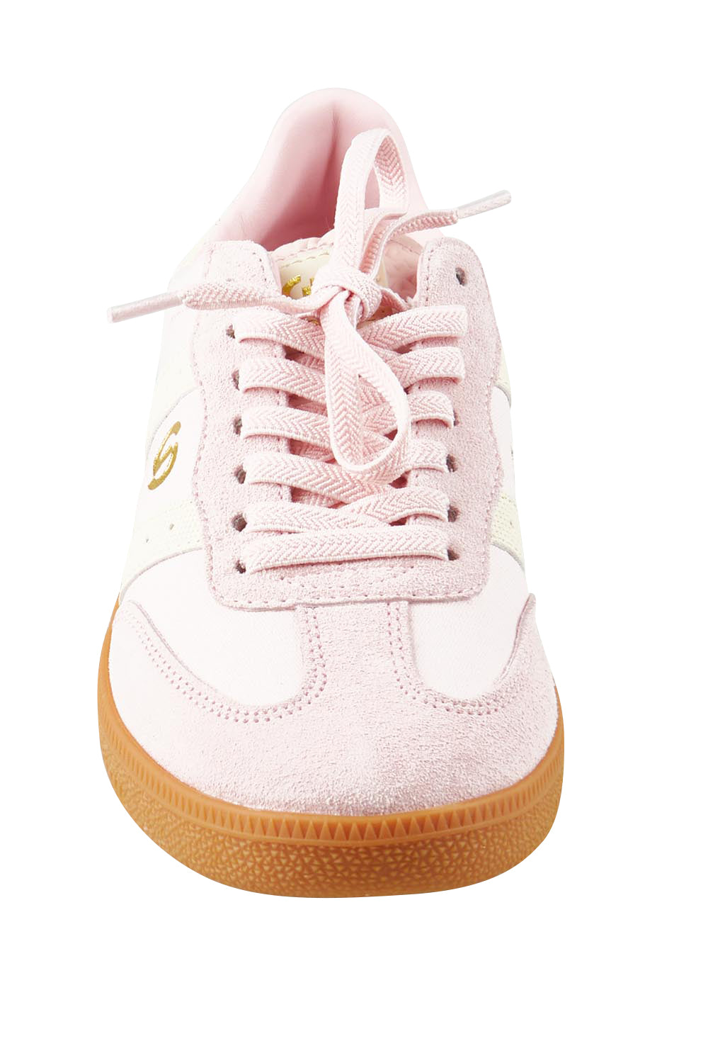 Product shot of the 2001 Parallel Suede Canvas Sneaker in colour Pink (Pink), detail