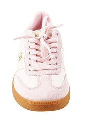 Product shot of the 2001 Parallel Suede Canvas Sneaker in colour Pink (Pink), detail