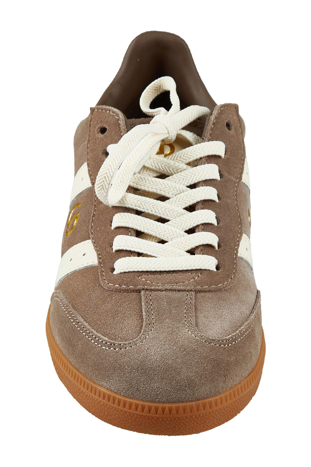 Product shot of the 2001 Parallel Suede Sneaker in colour Walnutivor, detail
