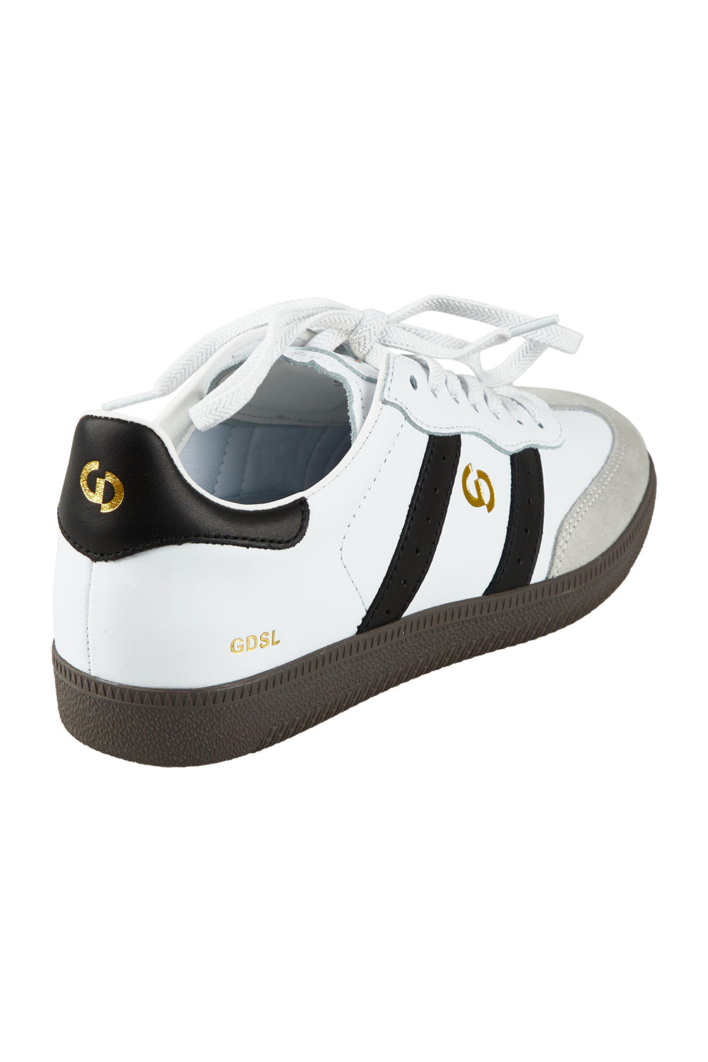 Product shot of the 2001 Parallel Suede Sneaker in colour Whiteblack (White), from the back