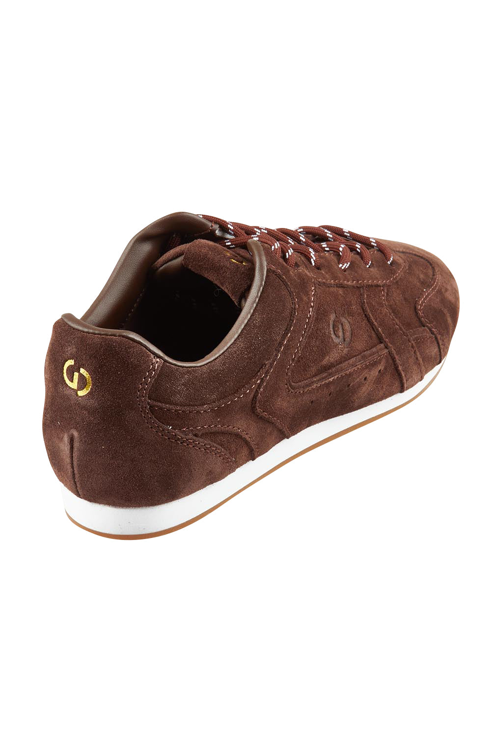 Product shot of the 3001 Balance Suede Sneaker in colour Espresso, from the back