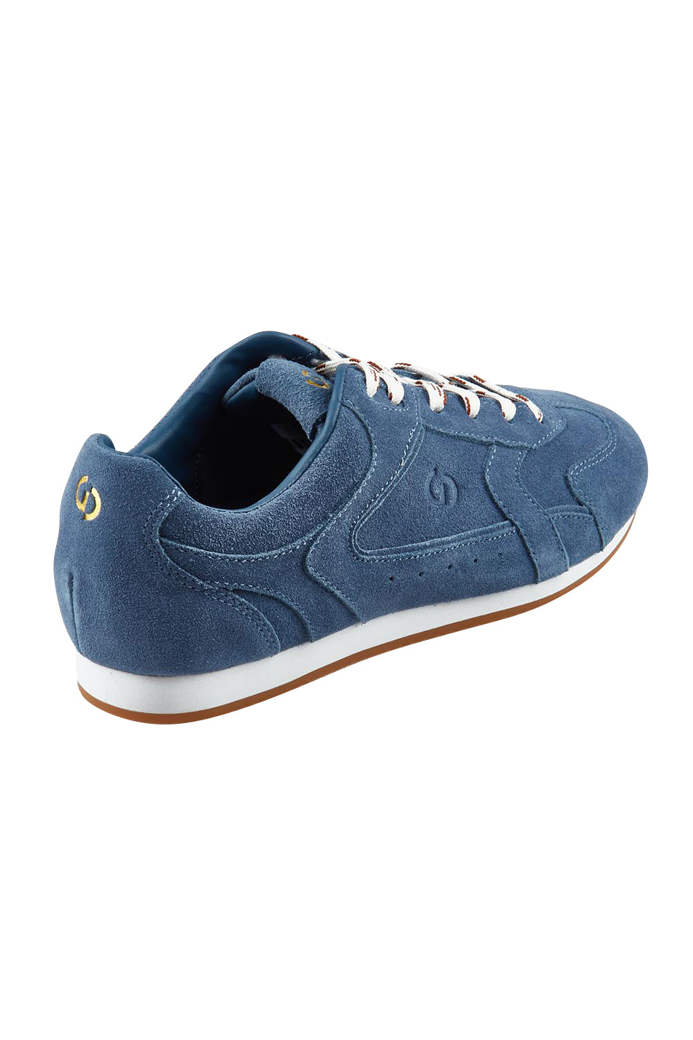 Product shot of the 3001 Balance Suede Sneaker in colour Peacock (Blue), from the back