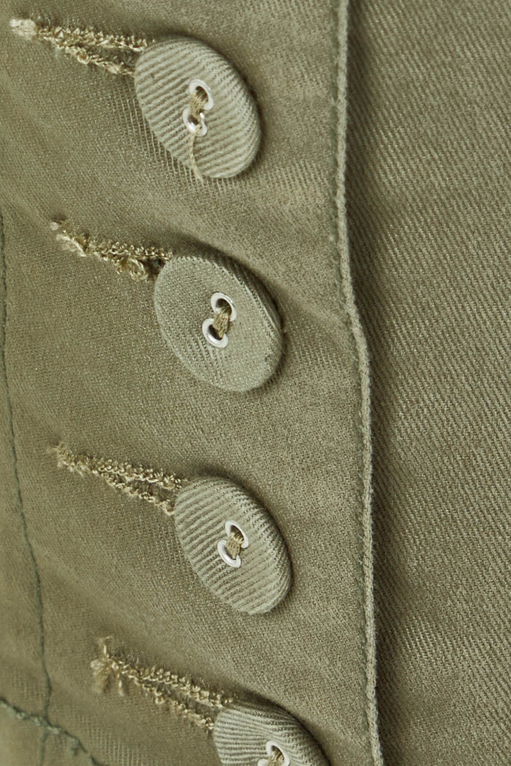 Product shot of the Cotton Twill Pant in colour Khaki (Green), detail