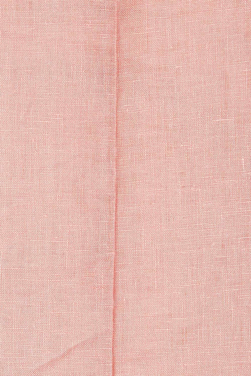 Product shot of the Frilled Hem Top in colour Rose (Pink), detail