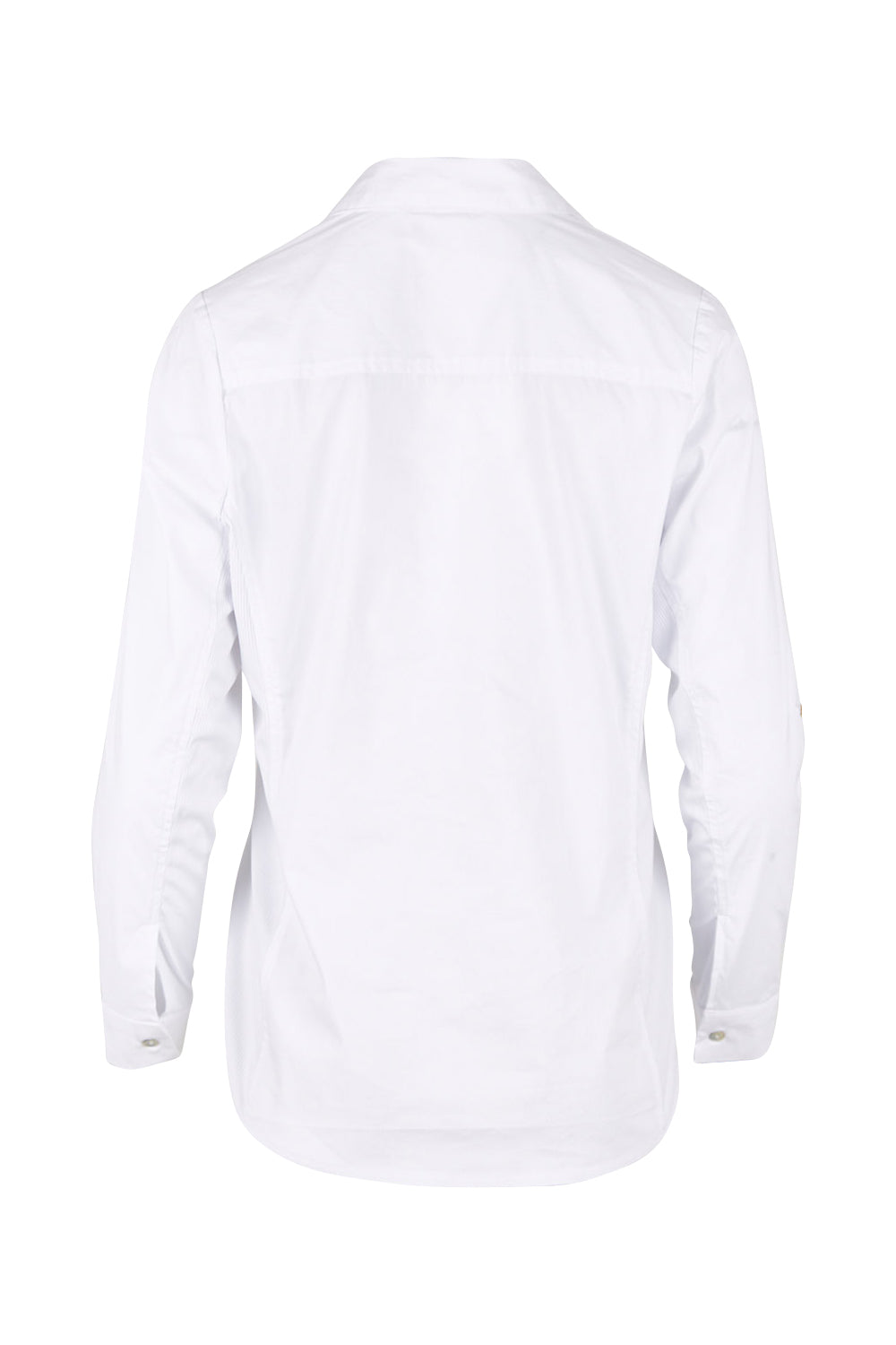 Product shot of the Emma Rib Detail Shirt in colour White (White), from the back