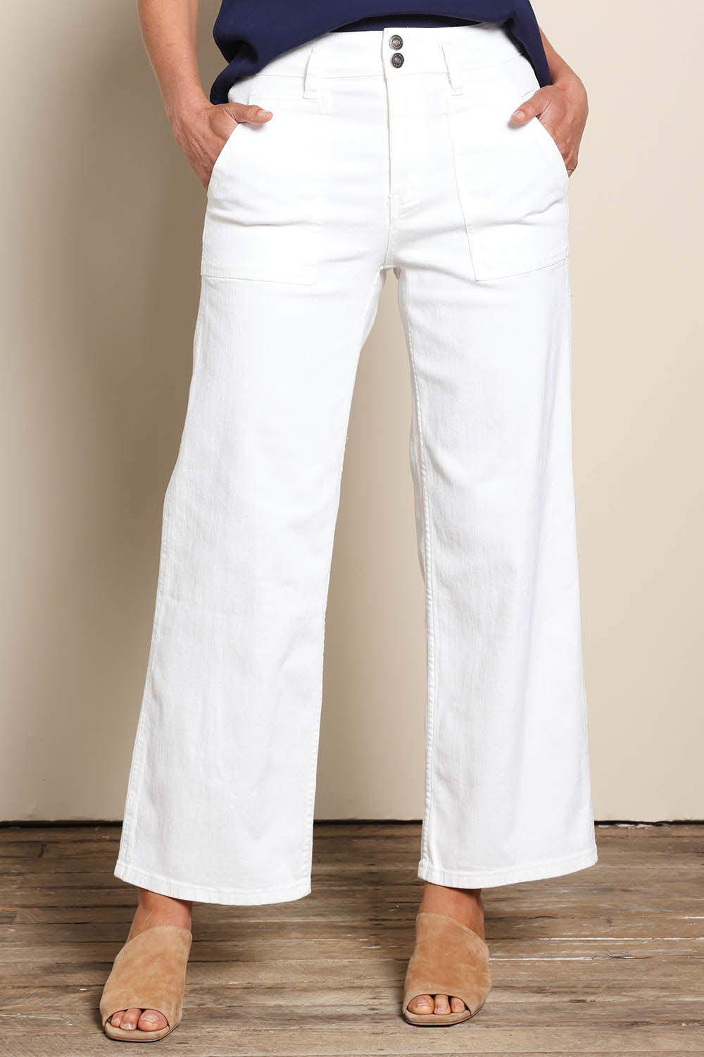 Hudson Wide Leg Jean - Ivory
