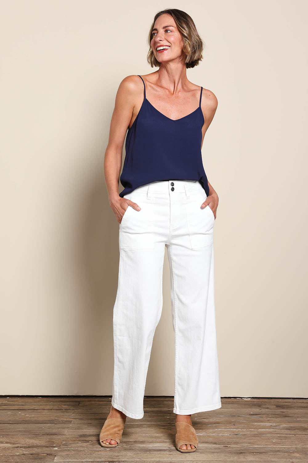 Hudson Wide Leg Jean - Ivory
