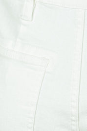 Product shot of the Hudson Wide Leg Jean in colour Ivory (White), detail
