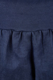 Product shot of the Jersey Waist Linen Short in colour Navy (Blue), detail