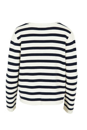 Product shot of the Capetown Cotton Cardigan in colour Navy (Blue), from the back