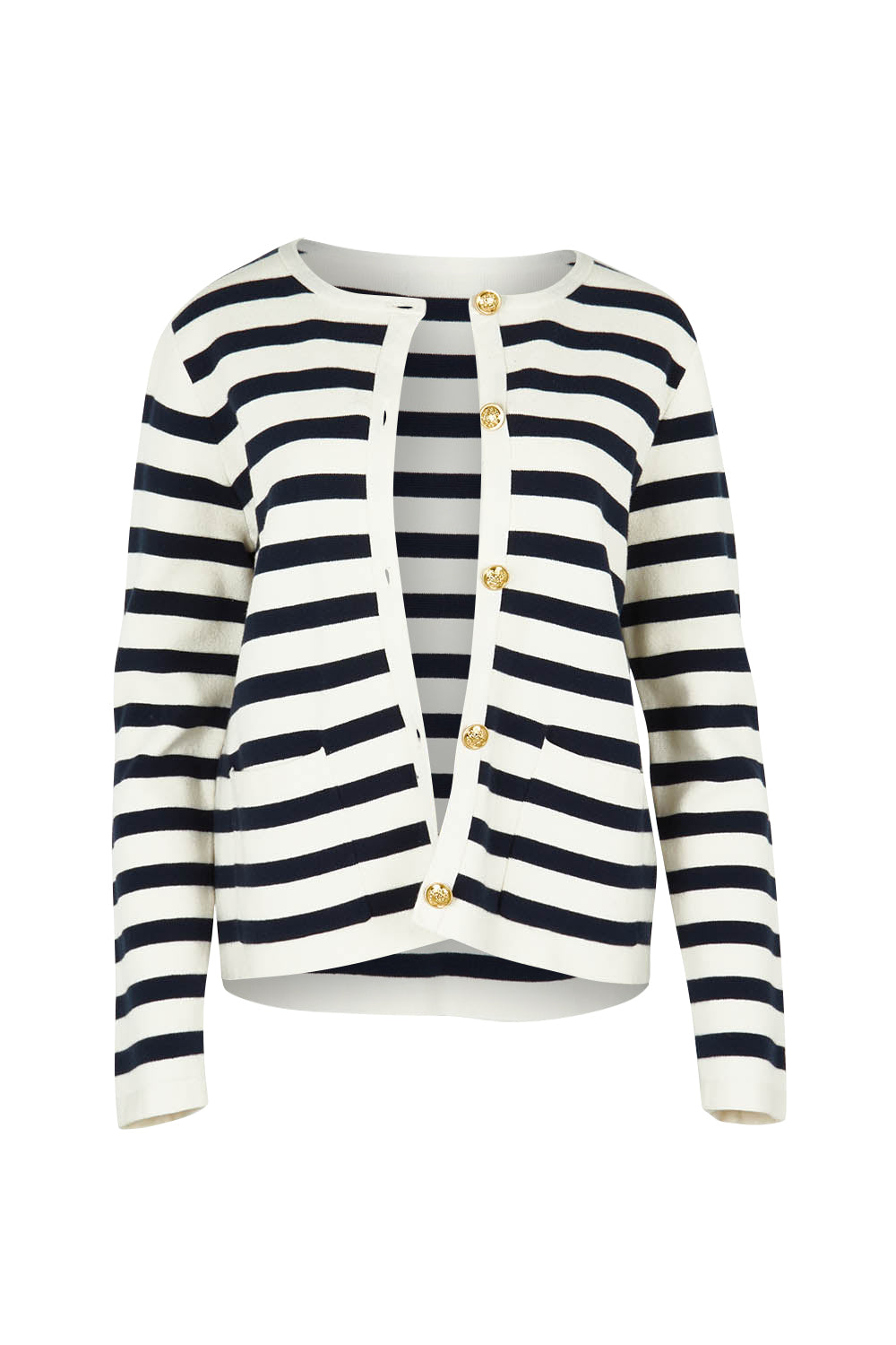 Product shot of the Capetown Cotton Cardigan in colour Navy (Blue), from the front