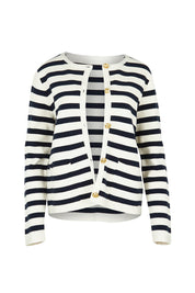 Product shot of the Capetown Cotton Cardigan in colour Navy (Blue), from the front