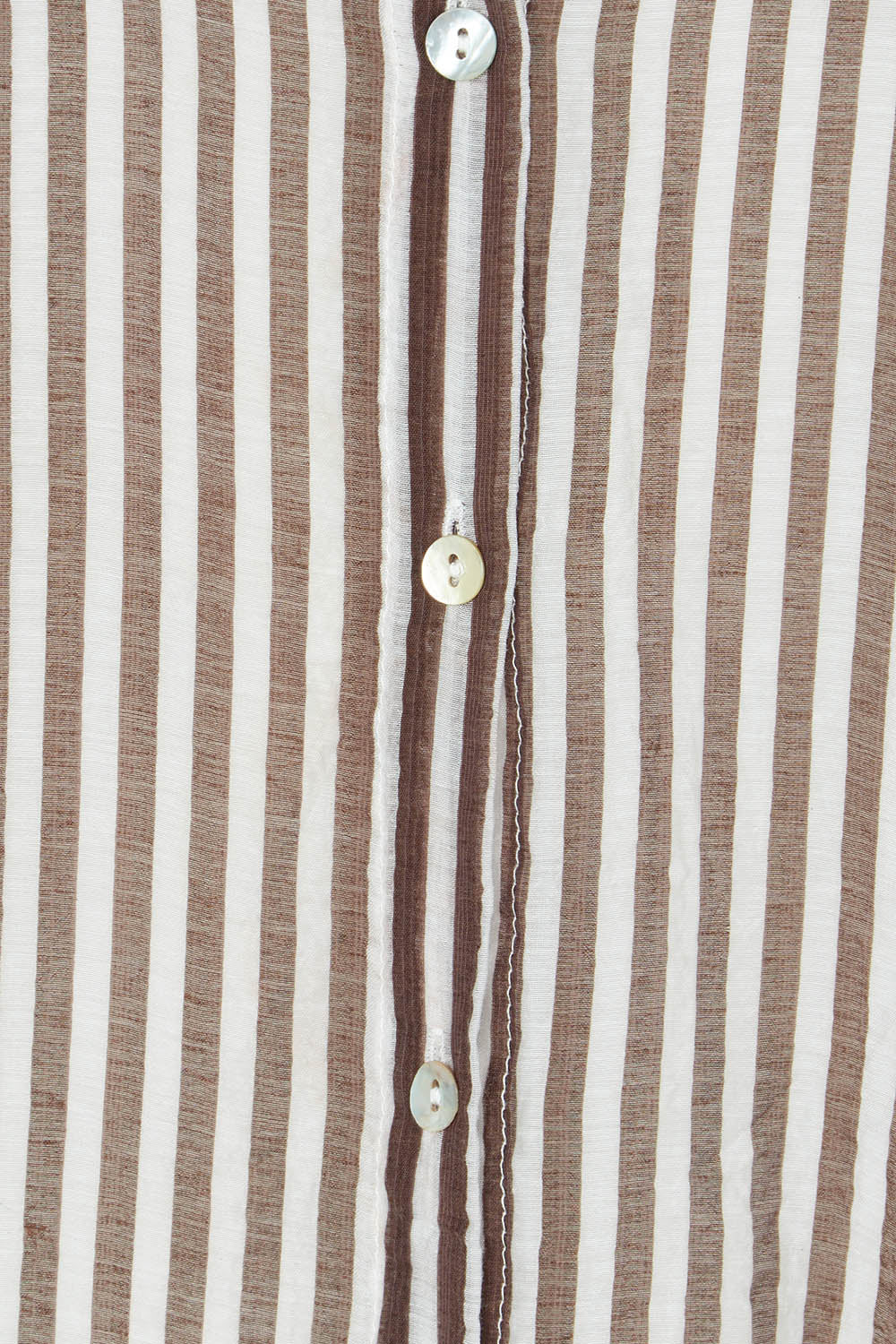 Product shot of the City Stripe Shirt in colour Chocolate, detail