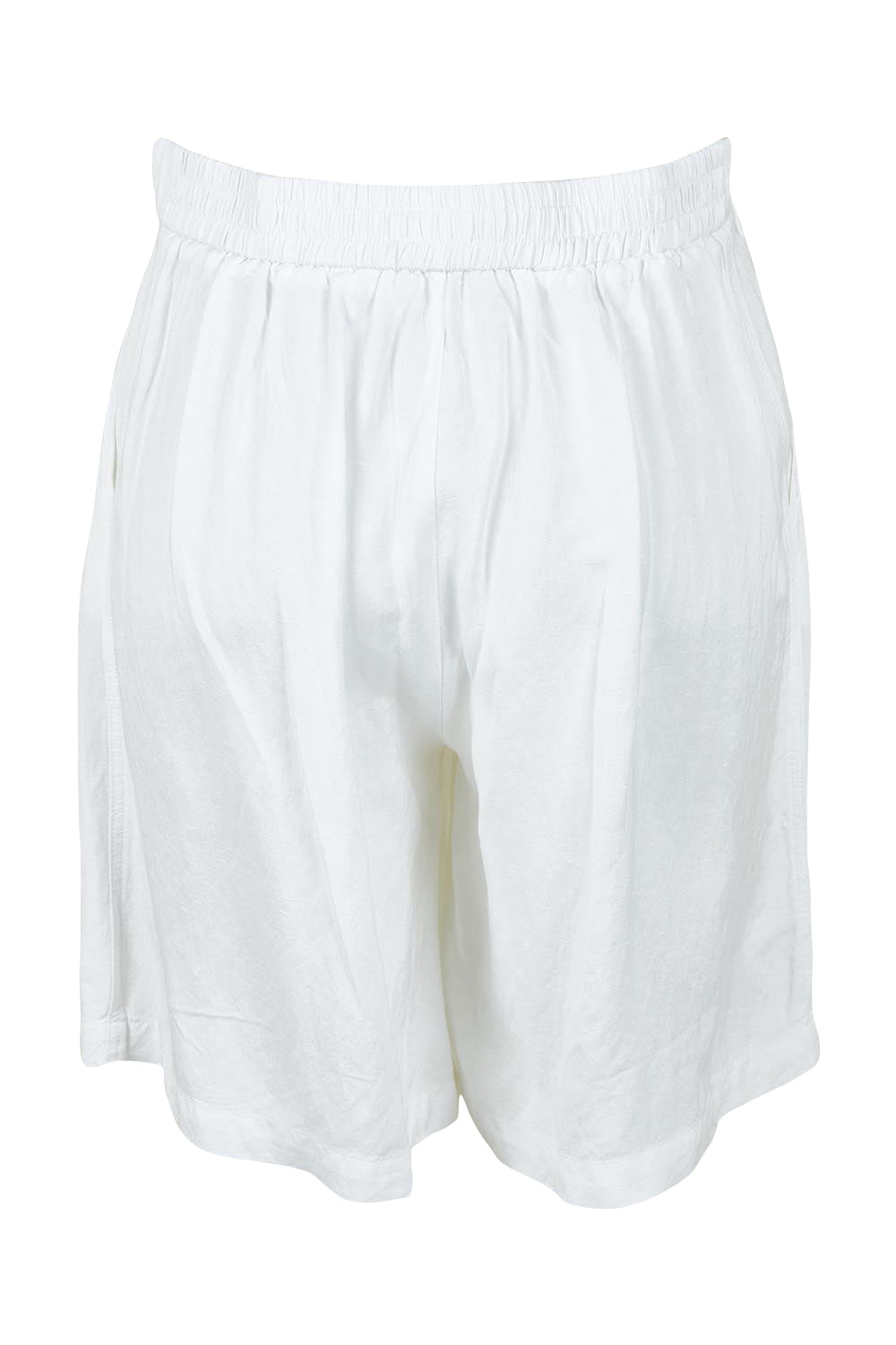 Product shot of the Lino Linen Blend Shorts in colour White (White), from the back