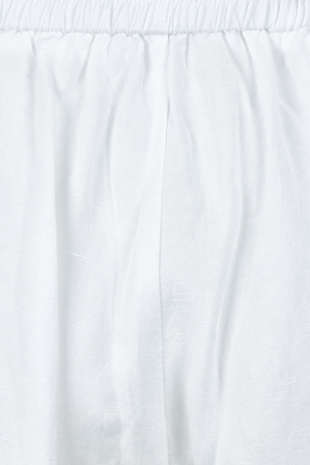 Product shot of the Lino Linen Blend Shorts in colour White (White), detail